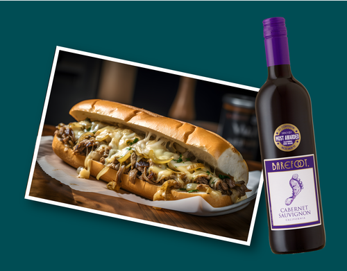 Cab Sauv + Philly Cheesesteak