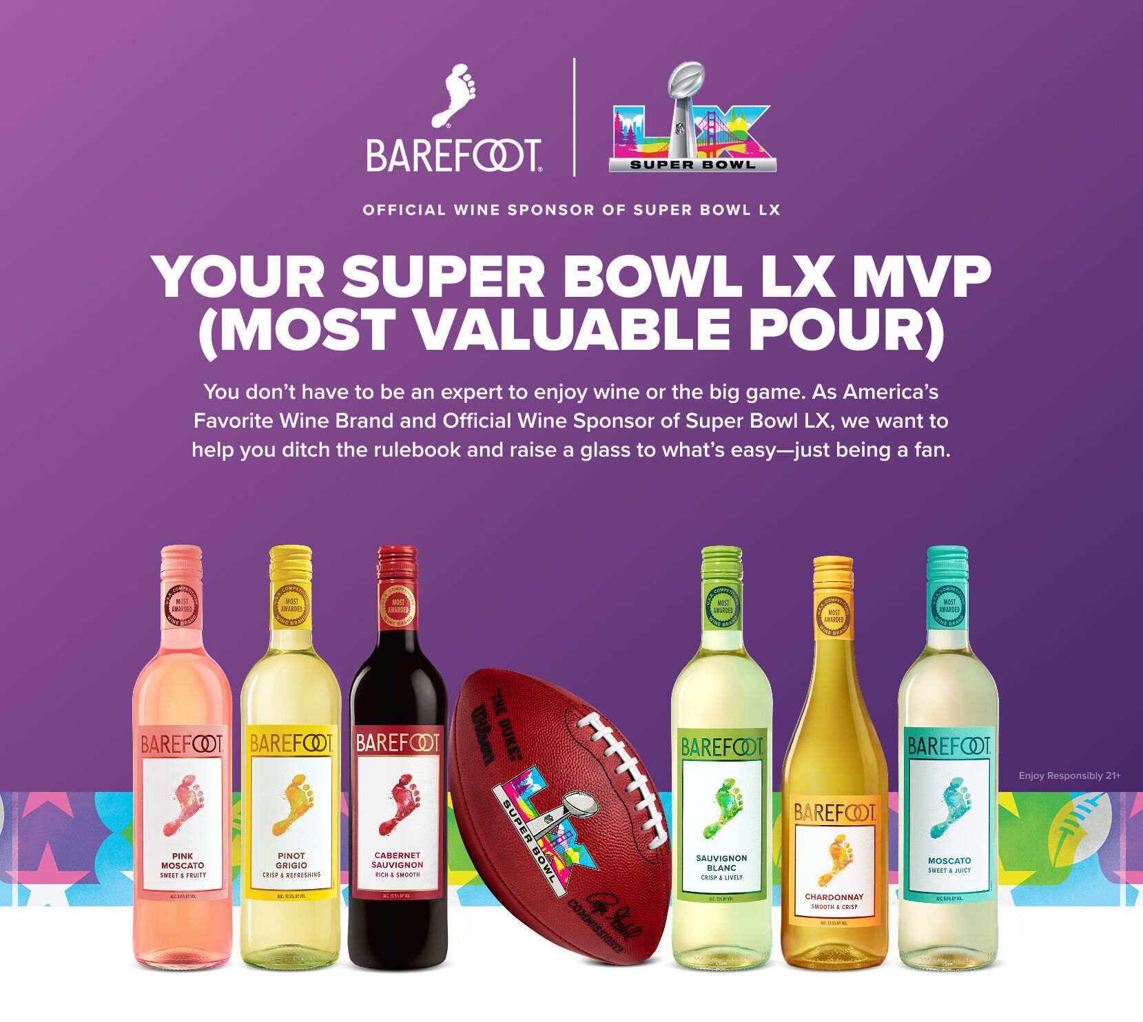 Barefoot is the Official Wine Sponsor of the NFL