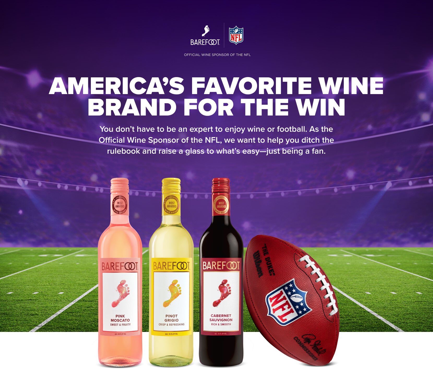 Barefoot is the Official Wine Sponsor of the NFL