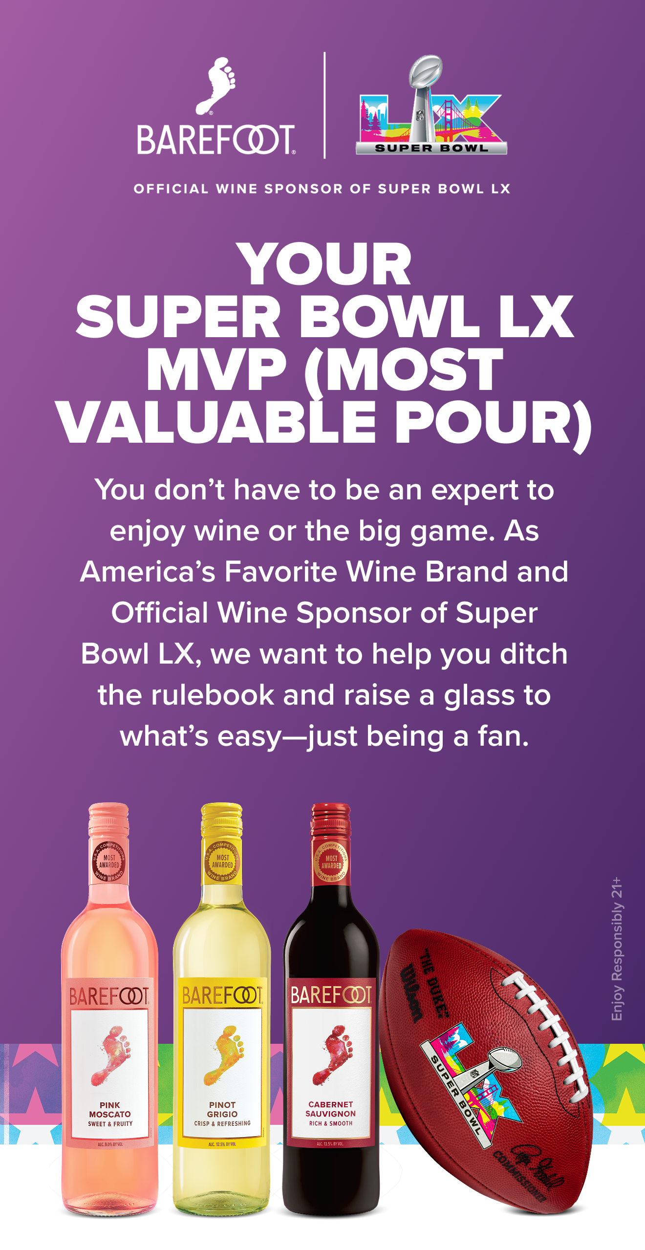 Barefoot is the Official Wine Sponsor of the NFL