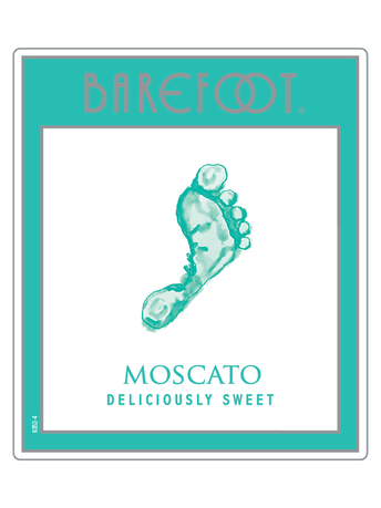 A bottle of Barefoot Moscato