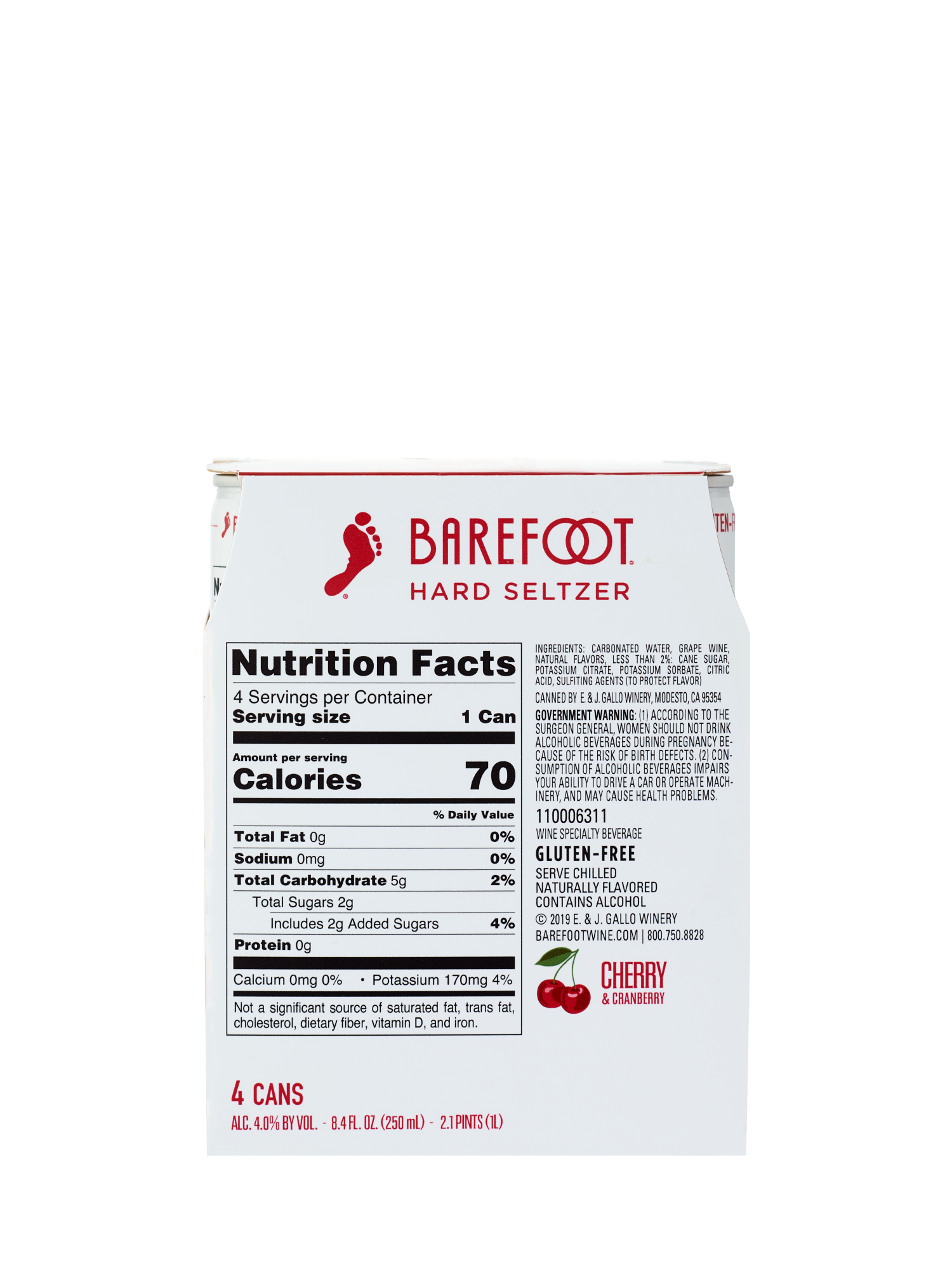 Buy Barefoot Hard Seltzers Cherry 250ML Wine Online Barefoot