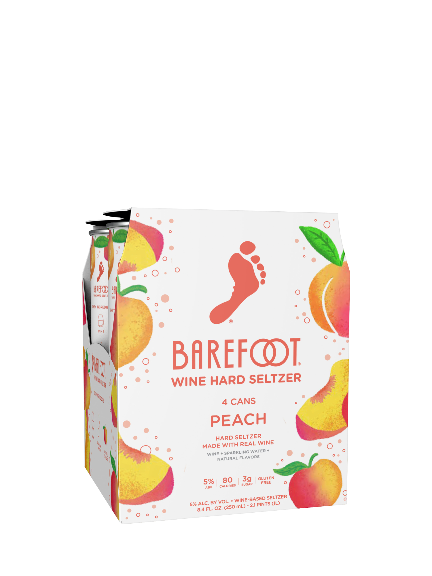 Buy Barefoot Hard Seltzers Peach 250ML Wine Online Barefoot