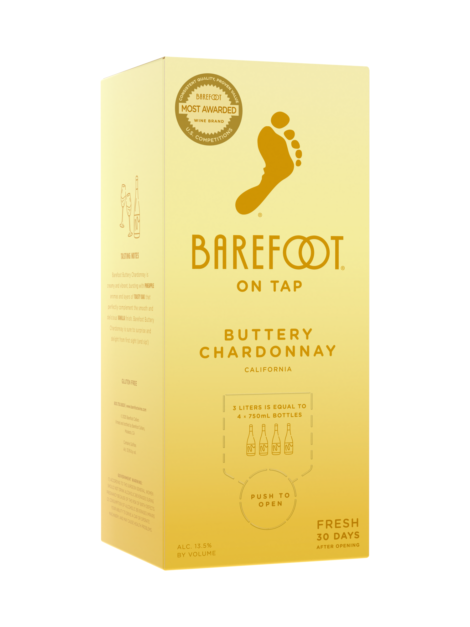 Buy Barefoot Buttery Chardonnay 3.0L Wine Online Barefoot