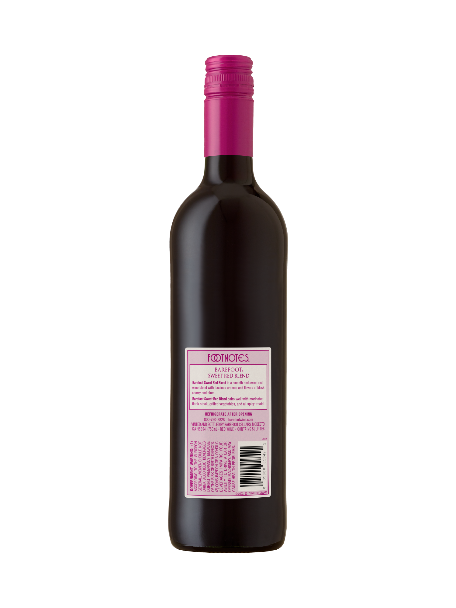Buy Barefoot Cellars Sweet Red Blend 750ML Wine Online Barefoot