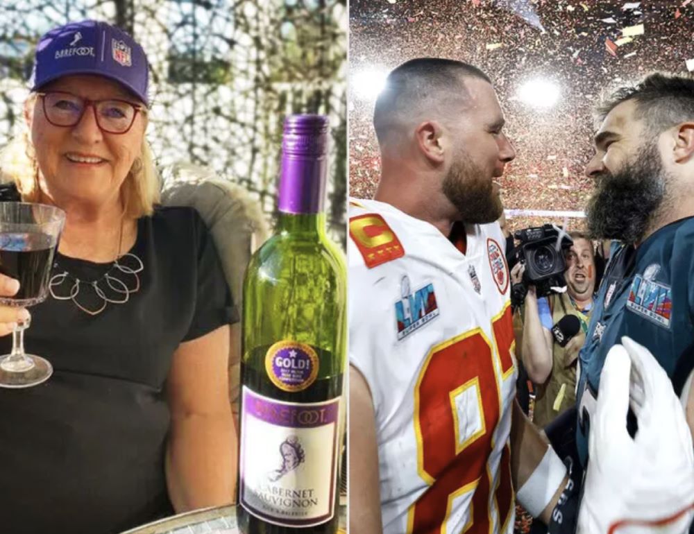 Donna Kelce and her sons Jason and Travis