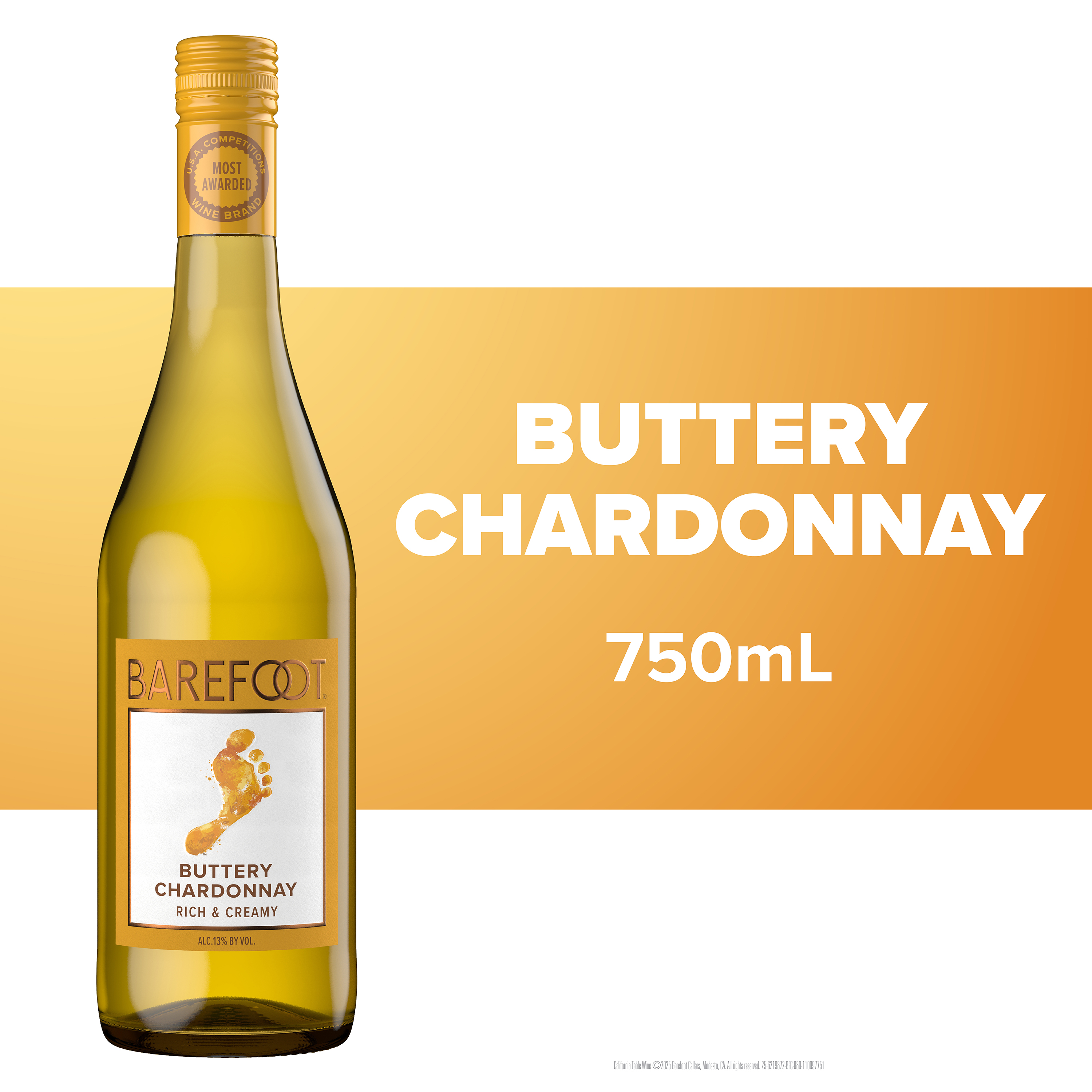 Barefoot Buttery Chardonnay 750 mL 