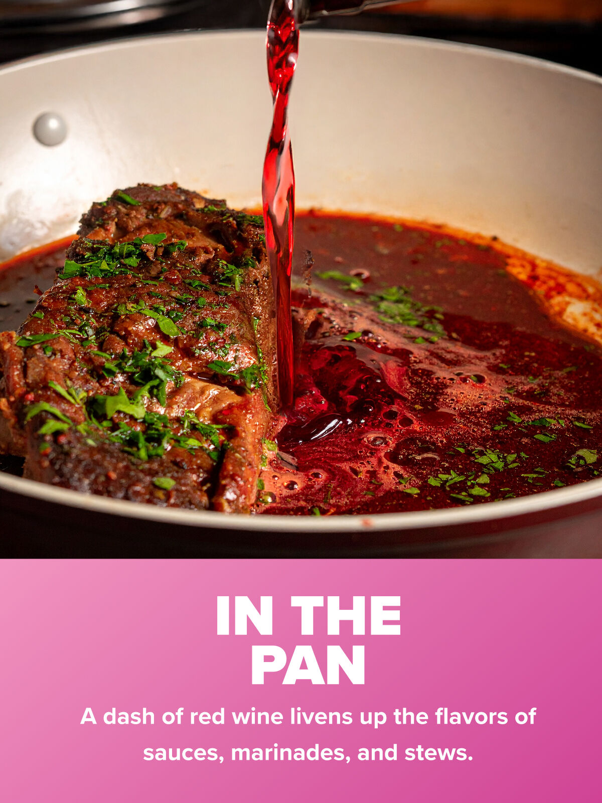 Red wine in the pan inspiration